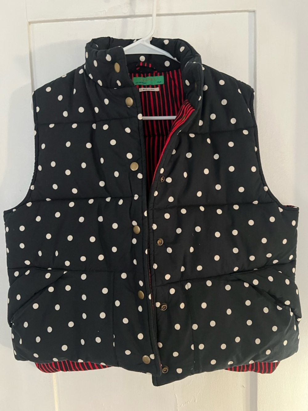 Claire V Emile reversible puffer vest.